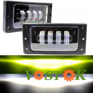 Протитуманні світлодіодні фари Lider FOG-211 60W ВАЗ-2110 LED ДВОХРЕЖИМНІ - Біле та Жовте світло КОМПЛЕКТ